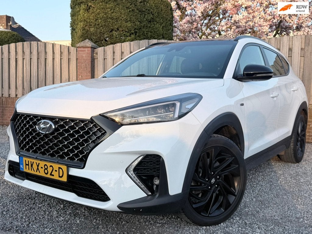 Hyundai TUCSON 1.6 T-GDI 4WD Premium N-LINE PANO FULL OPTION, Automaat, Gebruikt, 4 cilinders, Wit