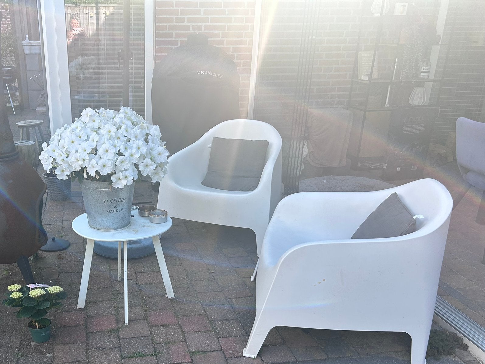 2 witte tuinstoelen skarpo  IKEA, Tuin en Terras, Ophalen, Gebruikt, Kunststof
