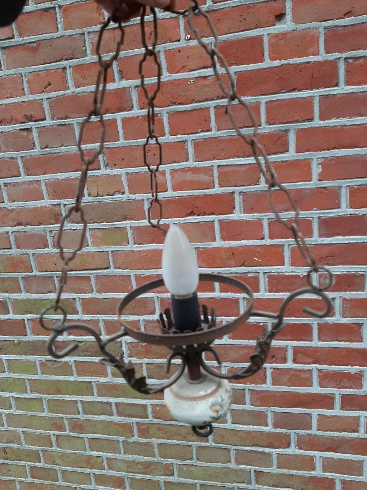 Antieke kroonluchters met glazen kappen, Antiek en Kunst, Ophalen