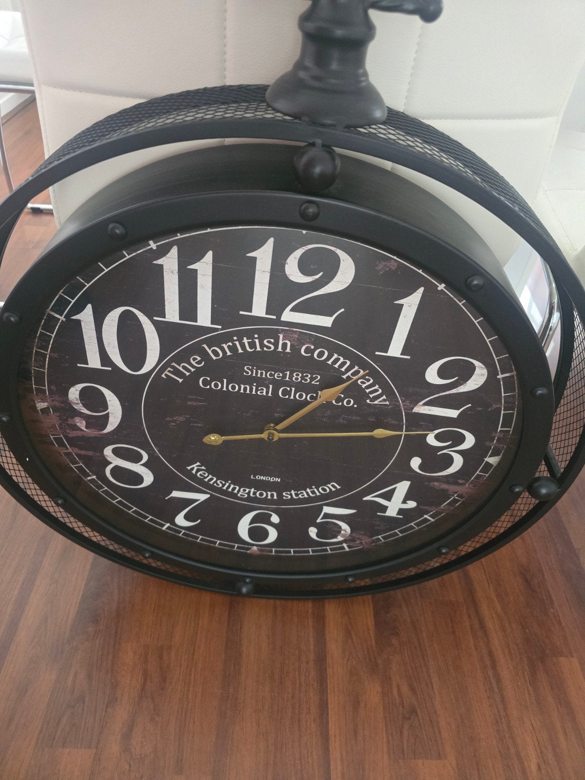 Grote vintage wandklok - The British Company Kensington, Ophalen, Vintage, Analoog, Zwart
