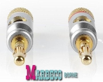 Banaanstekker, Bananen plug, Banana pluggen, Speakerplug, 2x, Nedis, Nieuw, Info@marbeco.nl, Minder dan 2 meter