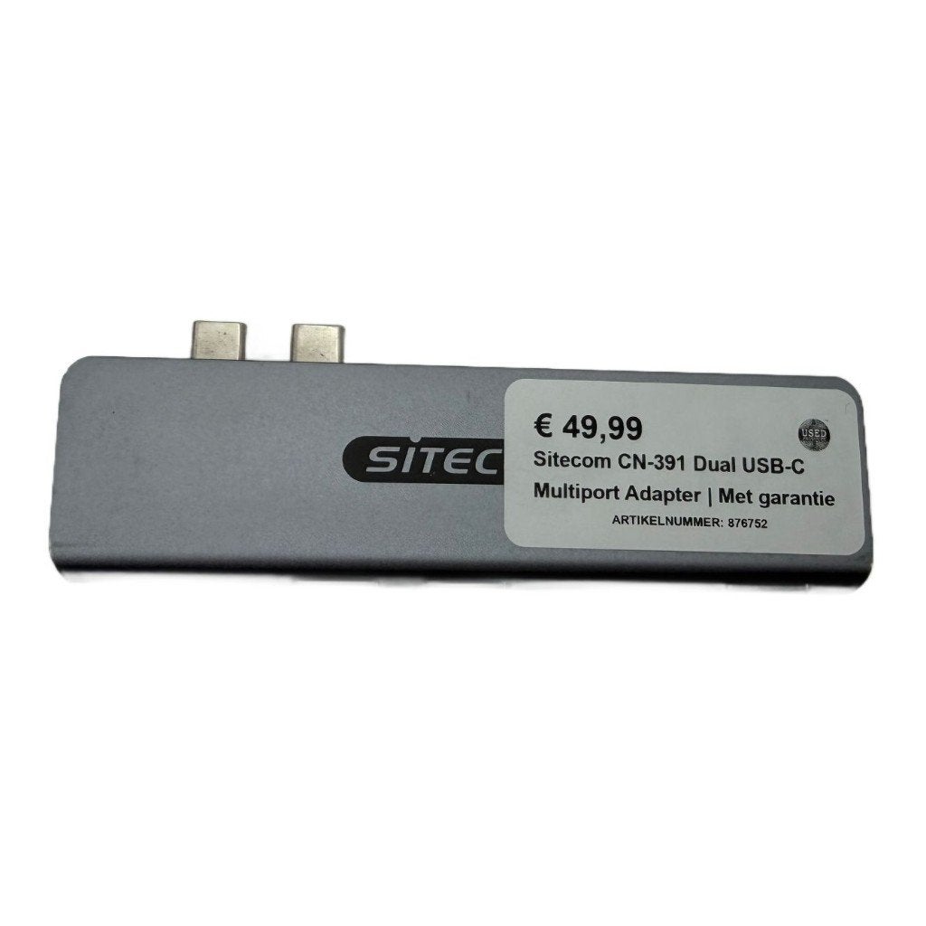 Sitecom CN-391 Dual USB-C Multiport Adapter | Met garantie, Computers en Software, Dockingstations, Zo goed als nieuw, USB-hub