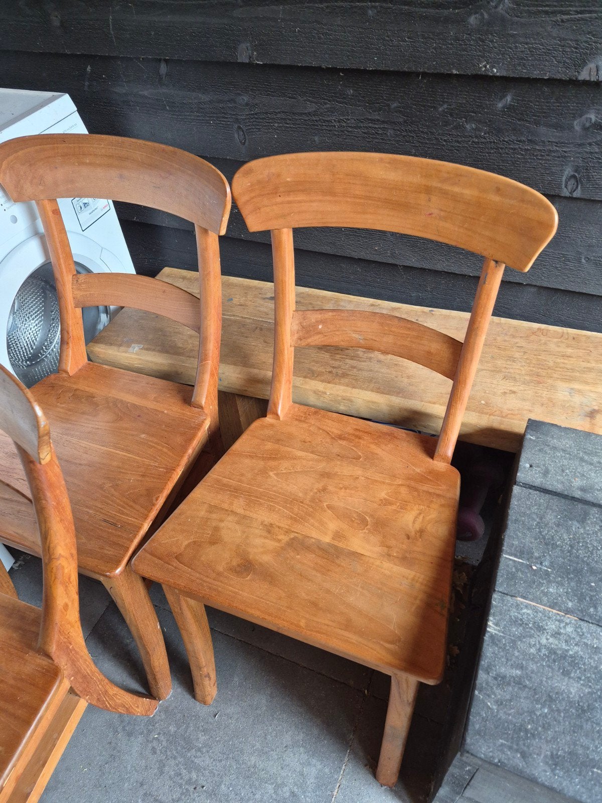 3 houten eetkamerstoelen - tegen elk aannemelijk bod, Ophalen, Gebruikt, Hout, Drie