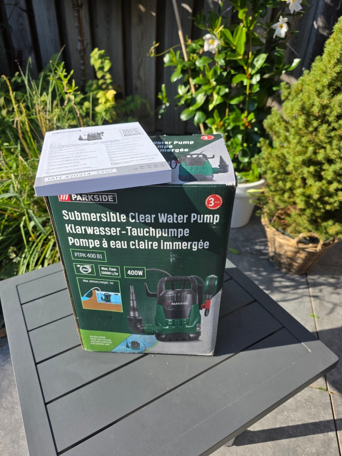 Parkside Dompelpomp PTPK 400 B1 - Nieuw in doos, Ophalen, Zo goed als nieuw, Elektrisch, Dompelpomp