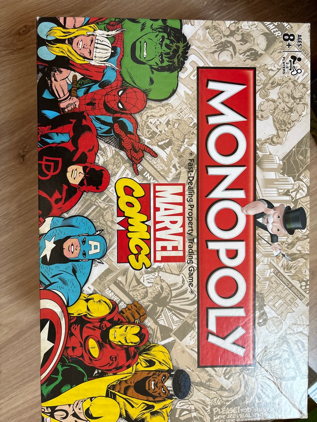 Monopoly Marvel Comics Editie Bordspel, Drie of vier spelers, Ophalen of Verzenden, Zo goed als nieuw