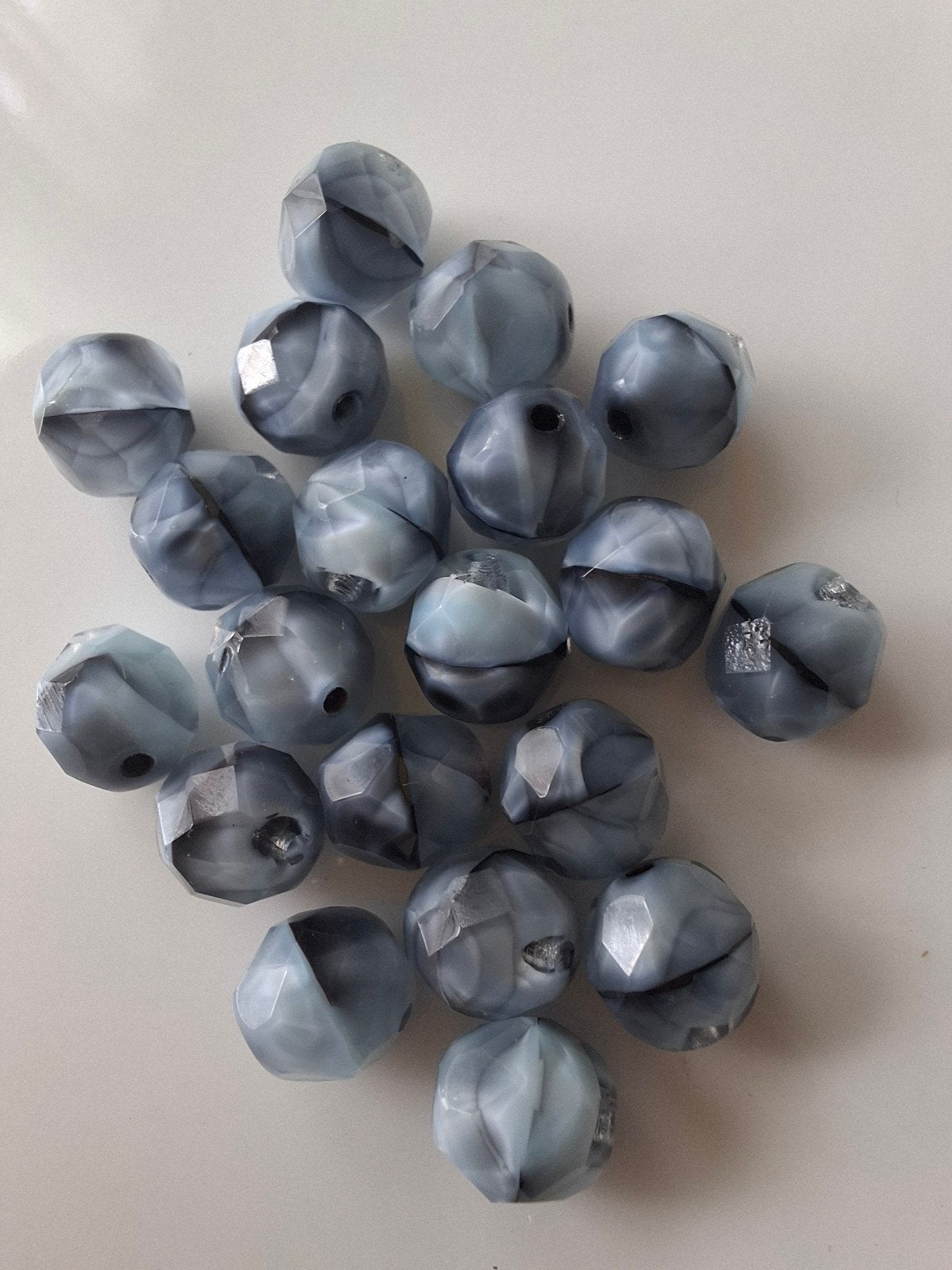 20 stuks 8 mm glaskralen grijs zwart wit kralen, Hobby en Vrije tijd, Kralen en Sieraden maken, Kraal, -, -, Nieuw