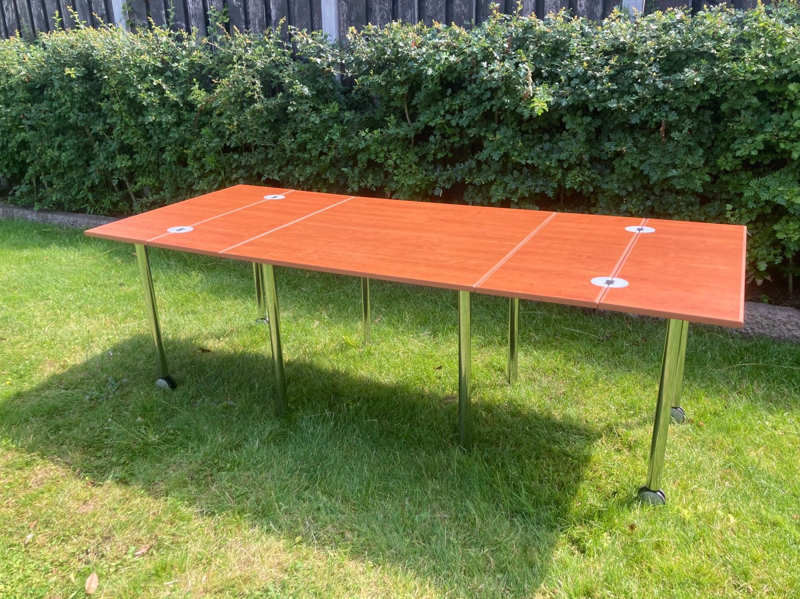 Inklapbare moderne tafel 90 x 90-155-220, Huis en Inrichting, Tafels | Eettafels, Ophalen, Gebruikt, 200 cm of meer, 50 tot 100 cm
