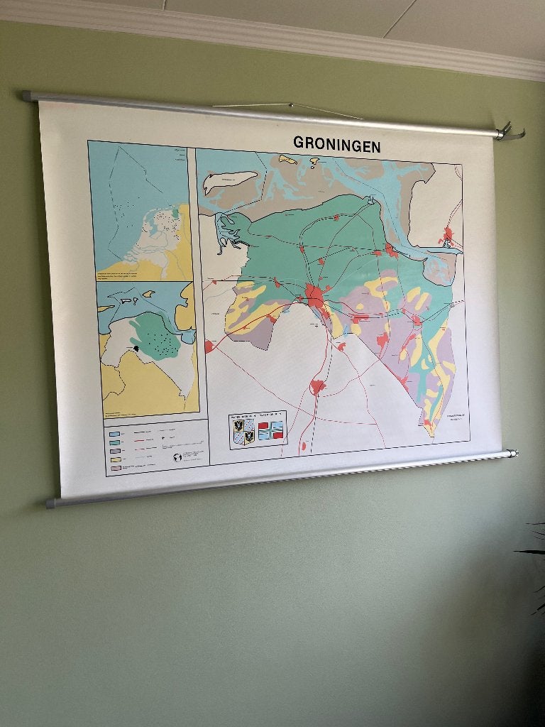 Schoolplaat Groningen, Antiek en Kunst, Ophalen, Aardrijkskunde