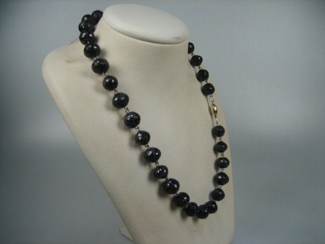 Antiek Granaat collier met gouden sluiting, Verzenden, Goud, Ketting, Met edelsteen