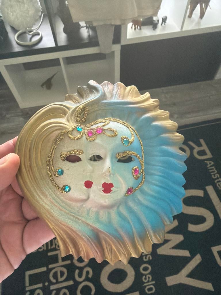 Decoratieve Venetiaanse Masker Muurdecoratie, Antiek en Kunst, Curiosa en Brocante, Ophalen of Verzenden