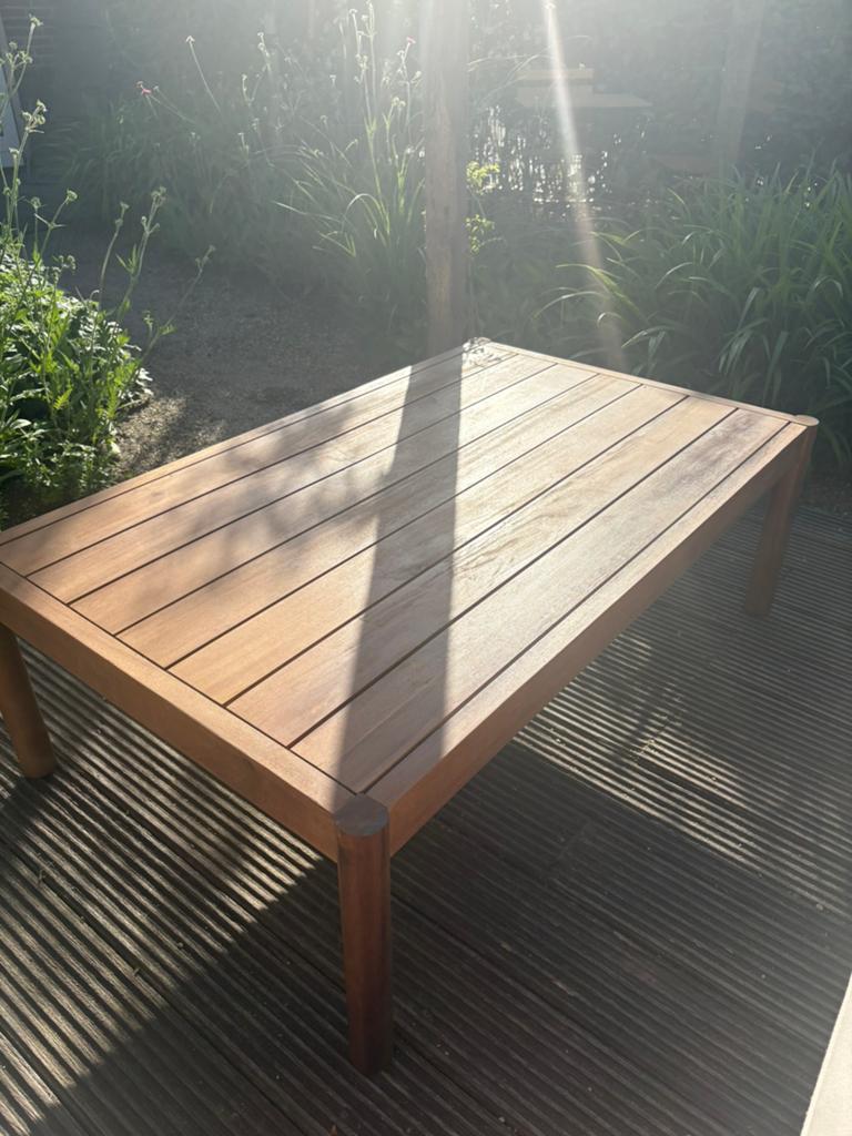 Nieuwe Sklum Acaciahouten Tuintafel / Salontafel Buiten, Ophalen, Zo goed als nieuw, Rechthoekig