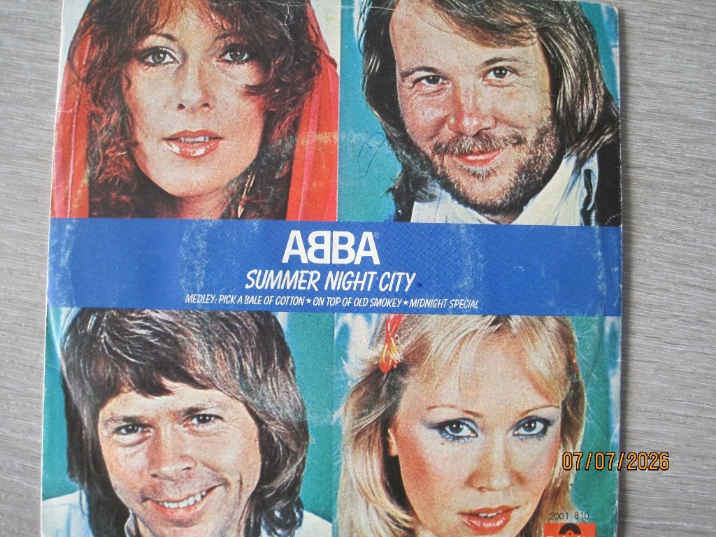 Abba   -  Summer night city, Gebruikt, Fotohoes, 7 inch, Ophalen of Verzenden