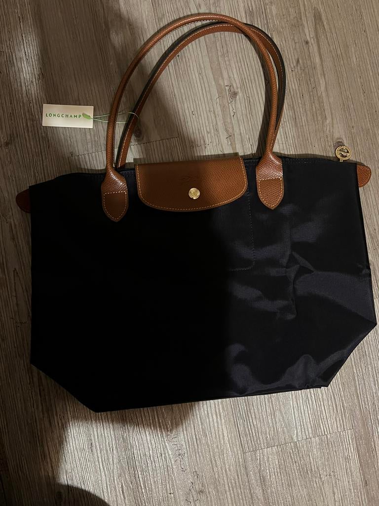 Longchamp large zwart, Ophalen of Verzenden, Zo goed als nieuw, Zwart, Handtas