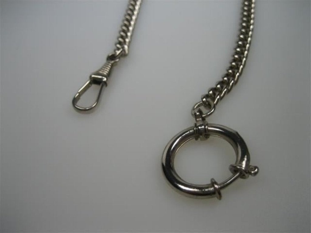 Zakhorloge Ketting Chroomstaal met grote Veerring & Paston, Verzenden, Nieuw, Overige materialen