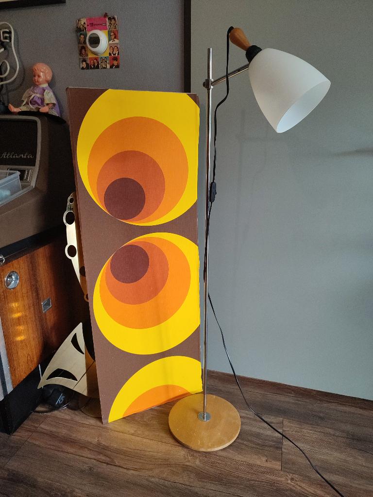 staande schemerlamp vintage, Huis en Inrichting, Ophalen, Gebruikt, Vintage, Glas