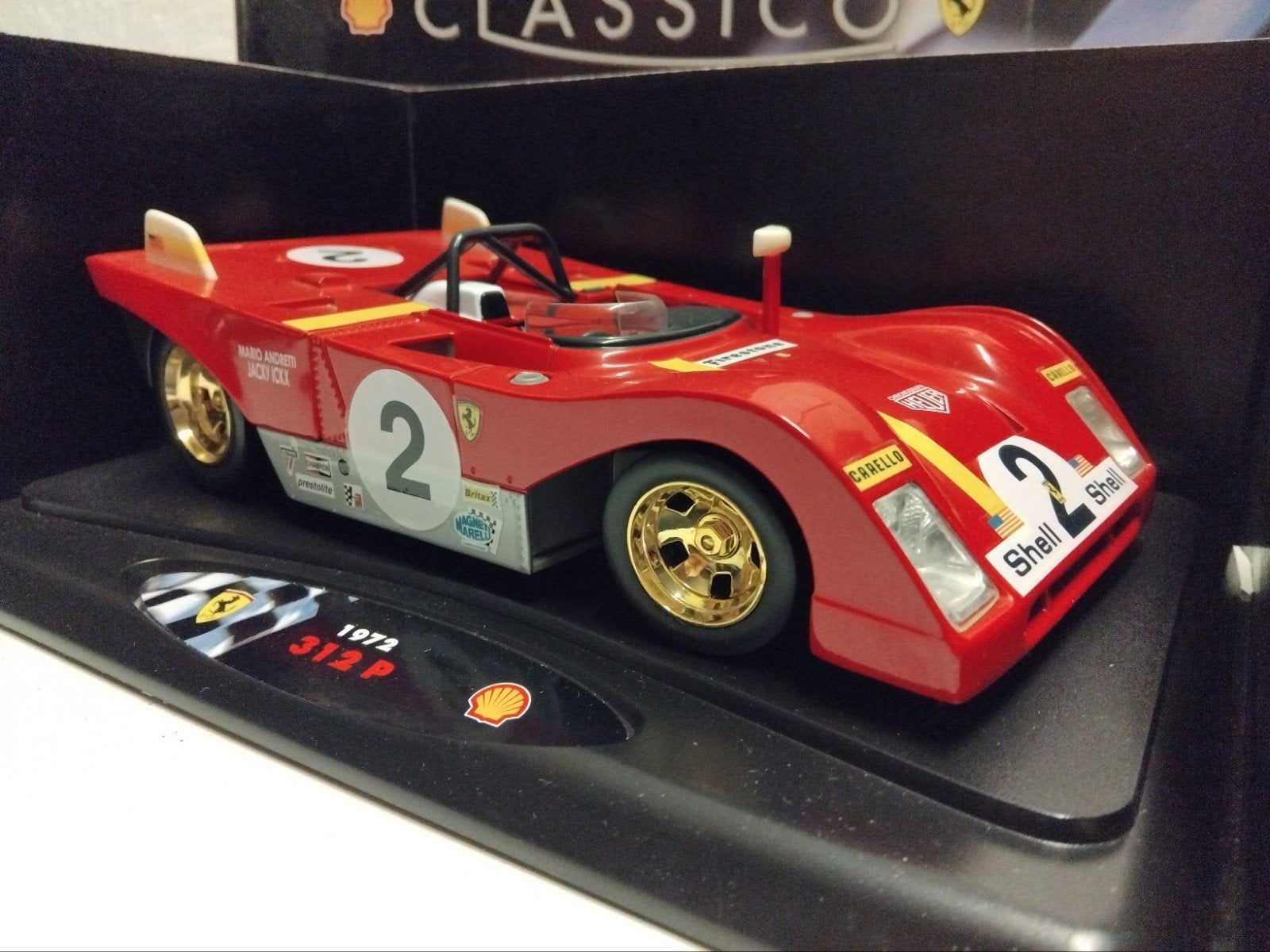 Ferrari 312 P Jacky Ickx Mario Andretti Shell pump 1:18 KRD, Ophalen of Verzenden, Zo goed als nieuw, Auto, Overige merken