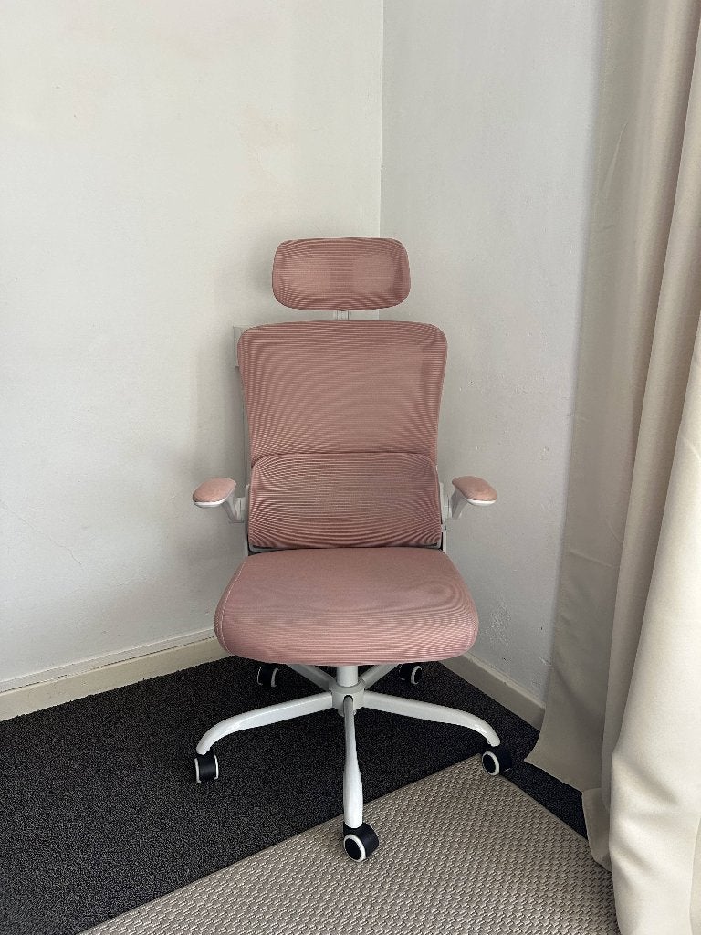 Pink Ergonomic Desk Chair, Ophalen, Zo goed als nieuw, Roze, Bureaustoel