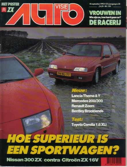 Autovisie 20 1992 : Nissan 300ZX Twin Turbo - Citroen ZX 16V, Ophalen of Verzenden, Gelezen, Algemeen