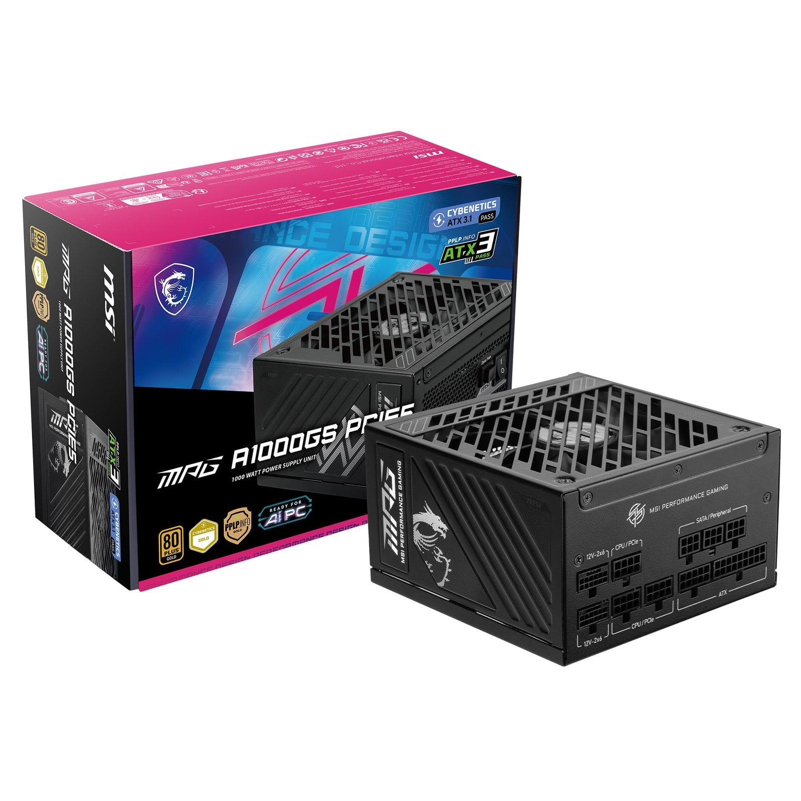 MSI A1000GS PCIE5 1000W Power supply, Computers en Software, Interne voedingen, Nieuw, Ophalen of Verzenden