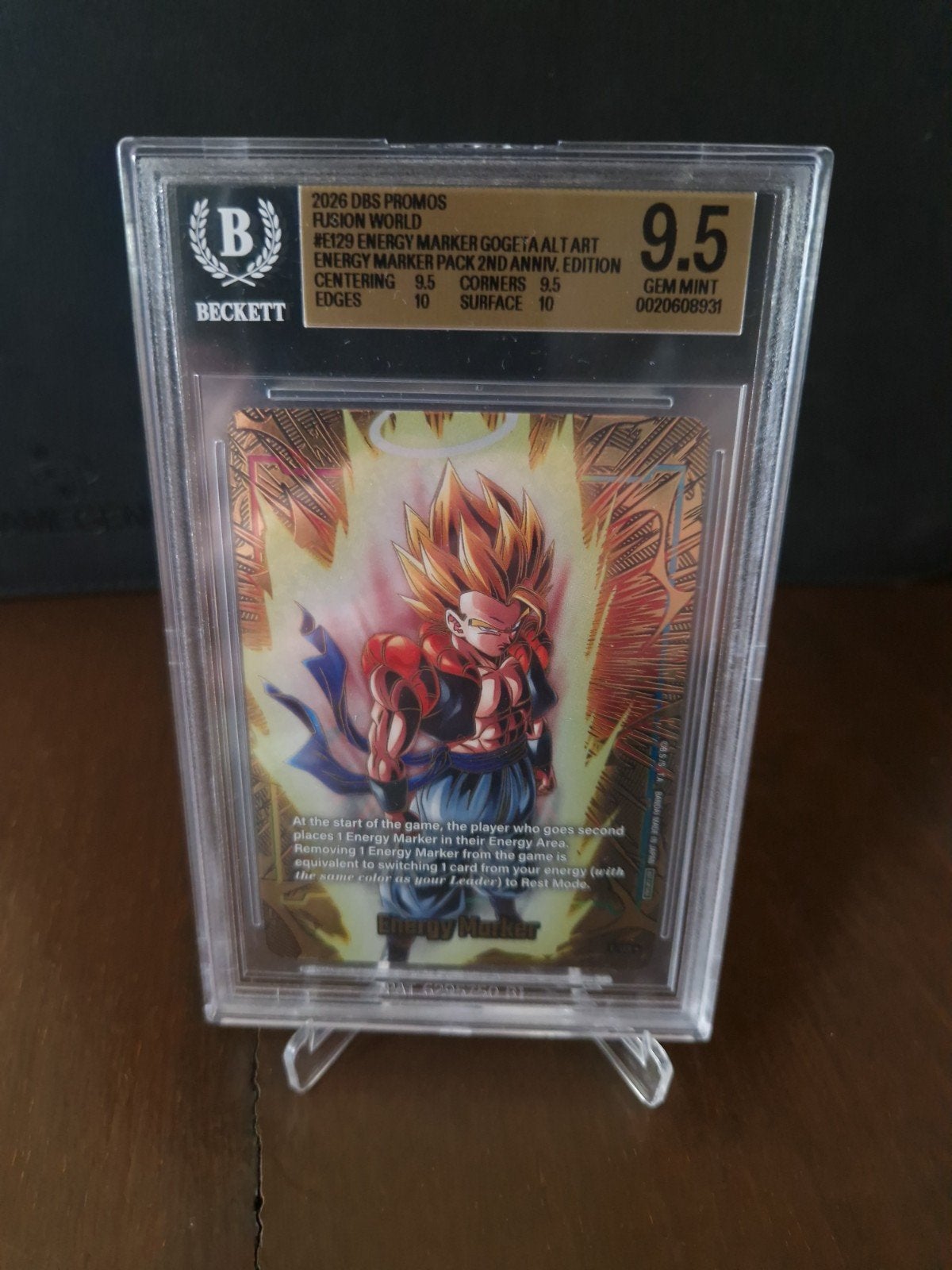 DBS Promos Gogeta Alt Art BGS 9.5, Ophalen of Verzenden, Zo goed als nieuw, Losse kaart
