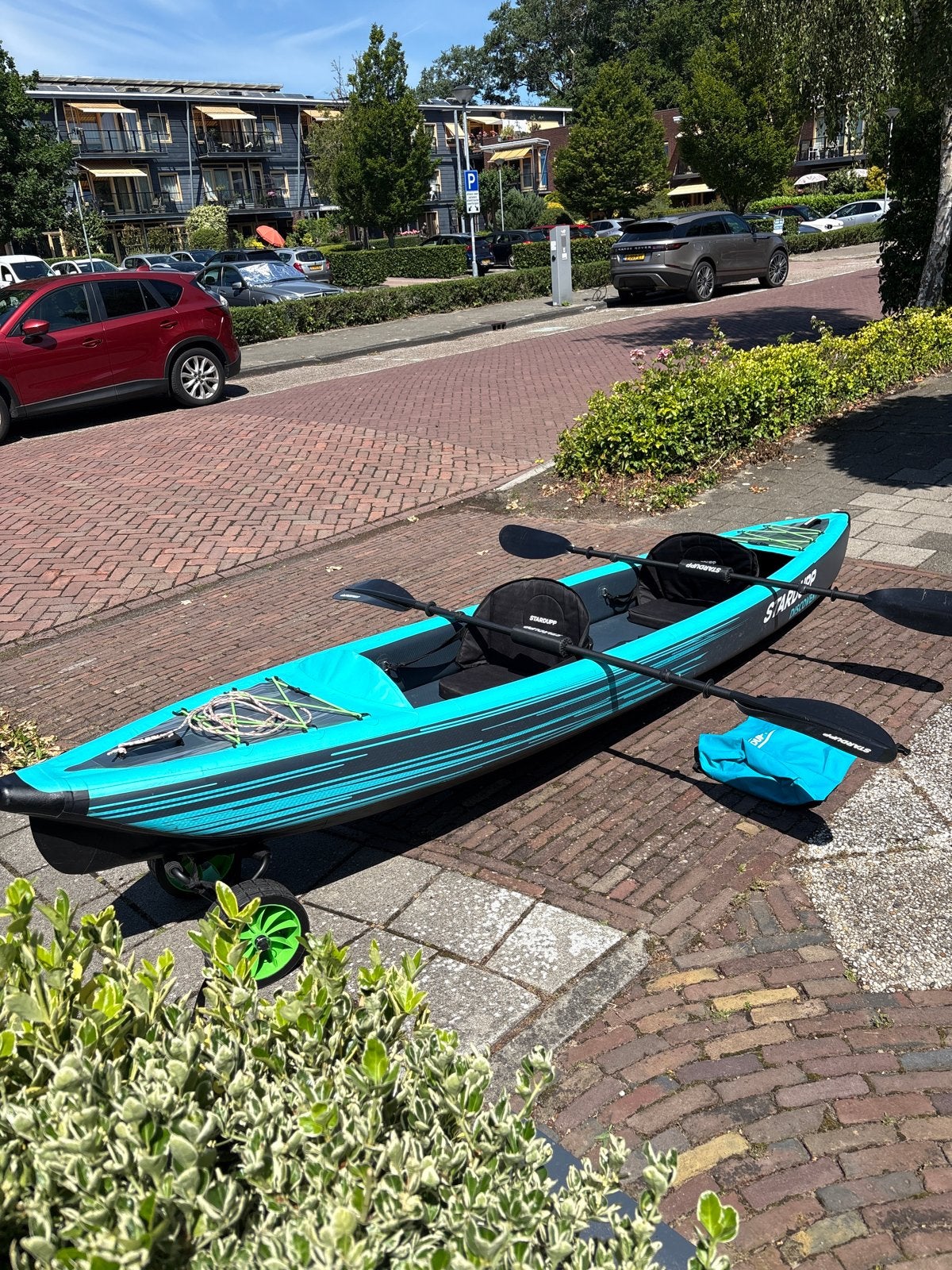 Stardupp Discovery Opblaasbare Kajak met Peddels en Kar, Watersport en Boten, Ophalen of Verzenden, Opblaasbaar, Zo goed als nieuw