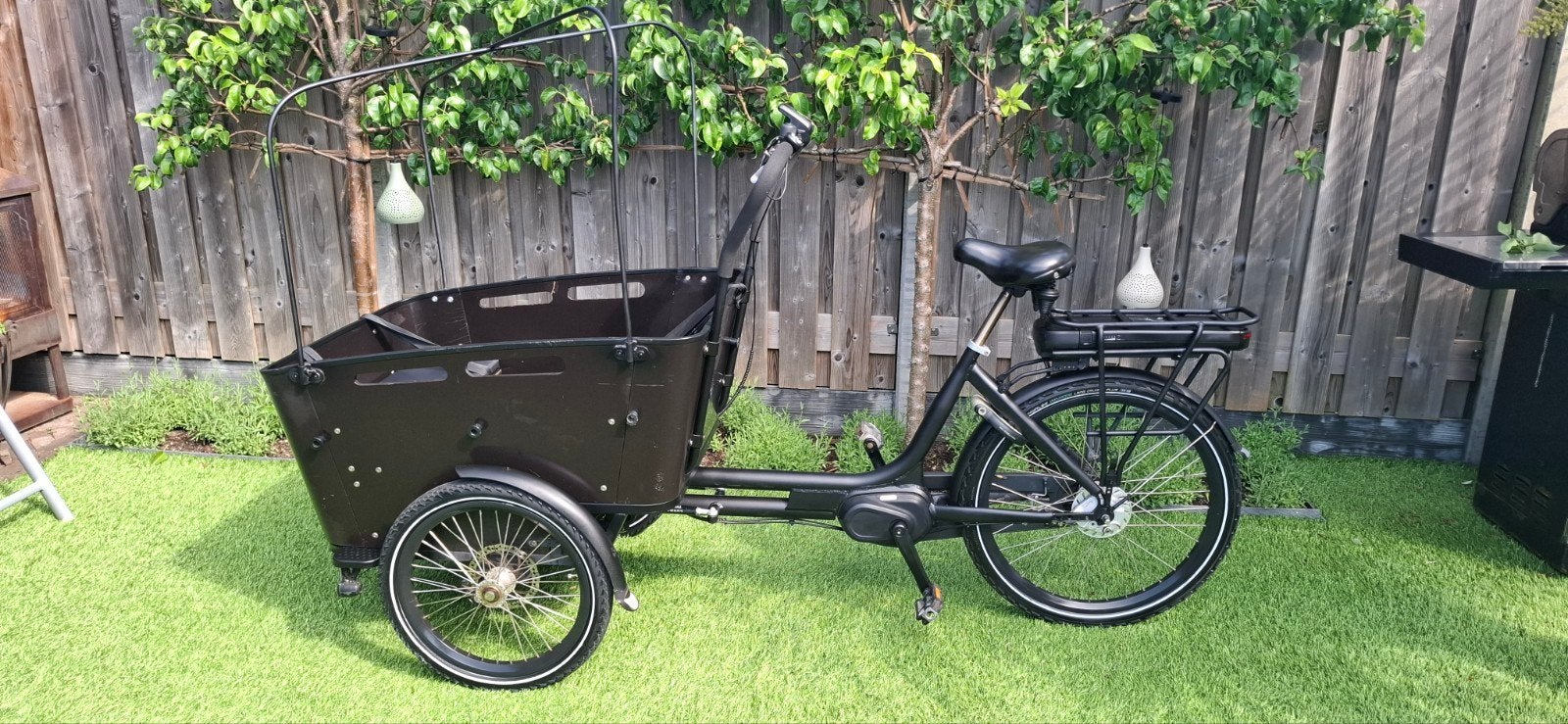 Elektrische Bakfiets - Rijklaar!!, 4 kinderen of meer, Gebruikt, Huif, Schijfrem