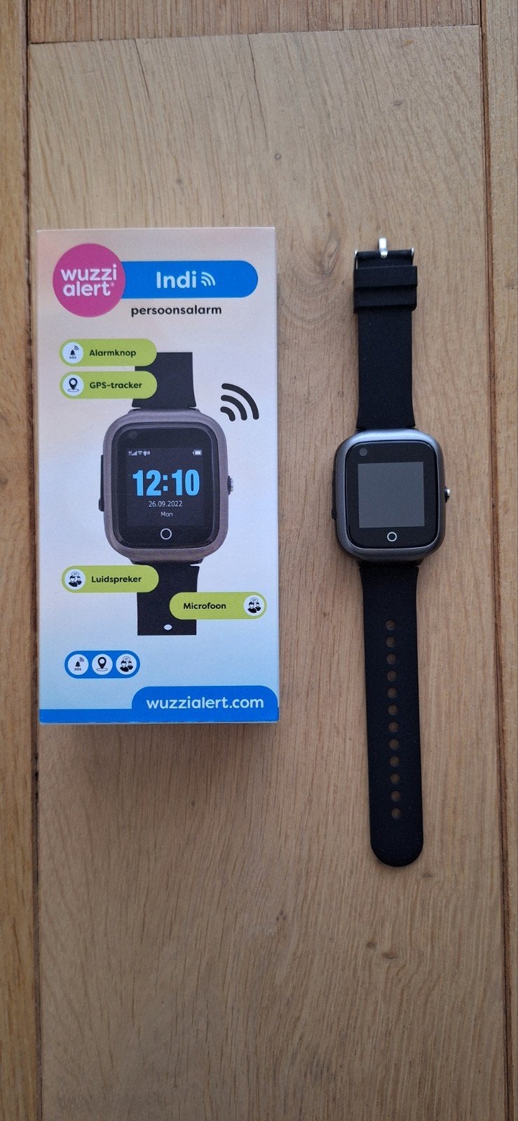 Wuzzi Alert Indi Persoonsalarm Horloge - GPS Tracker, Ophalen of Verzenden, Zo goed als nieuw
