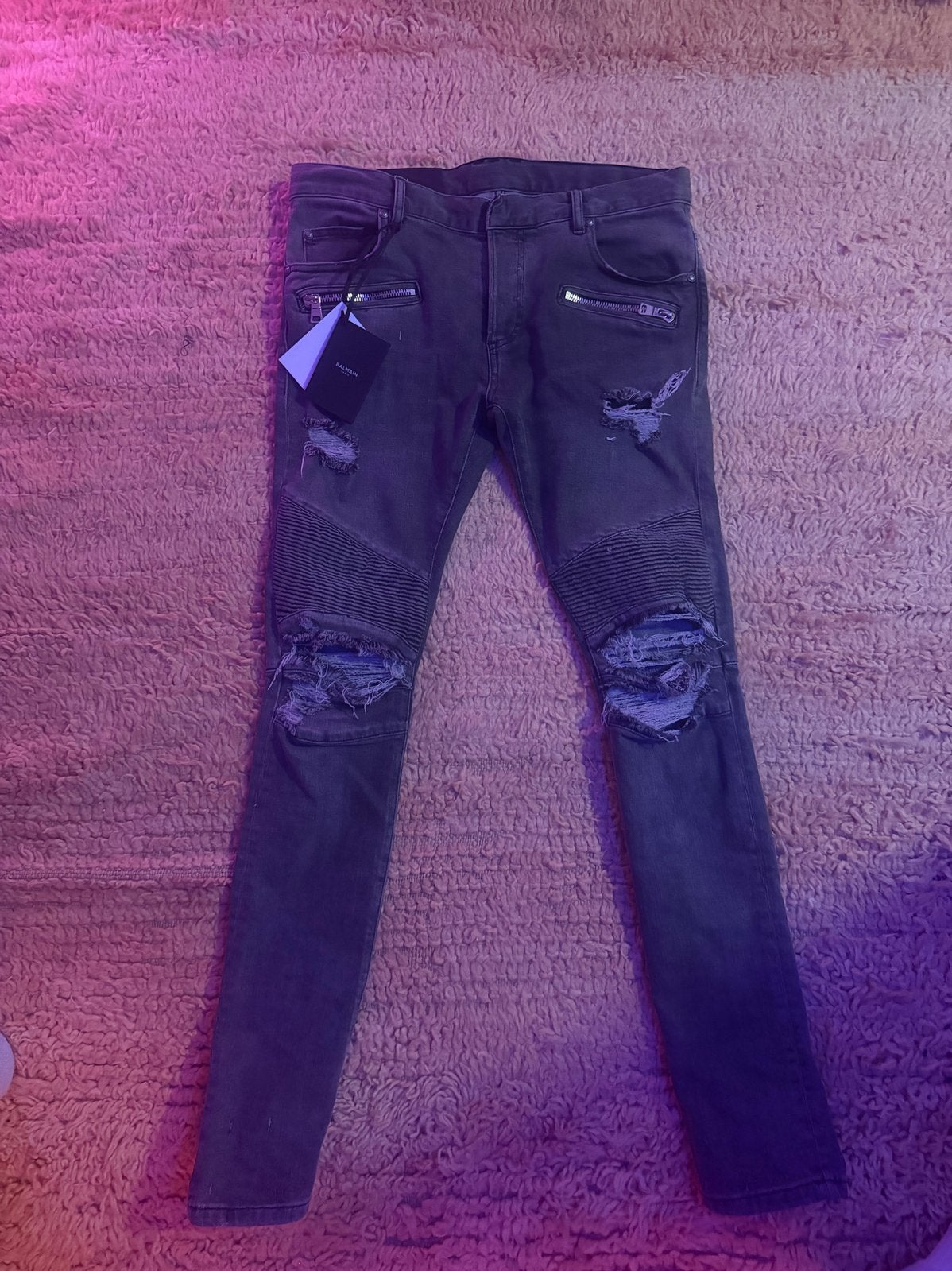 Balmain Slim Fit Jeans - Nieuw met labels, Ophalen of Verzenden, Nieuw, Grijs, W32 (confectie 46) of kleiner