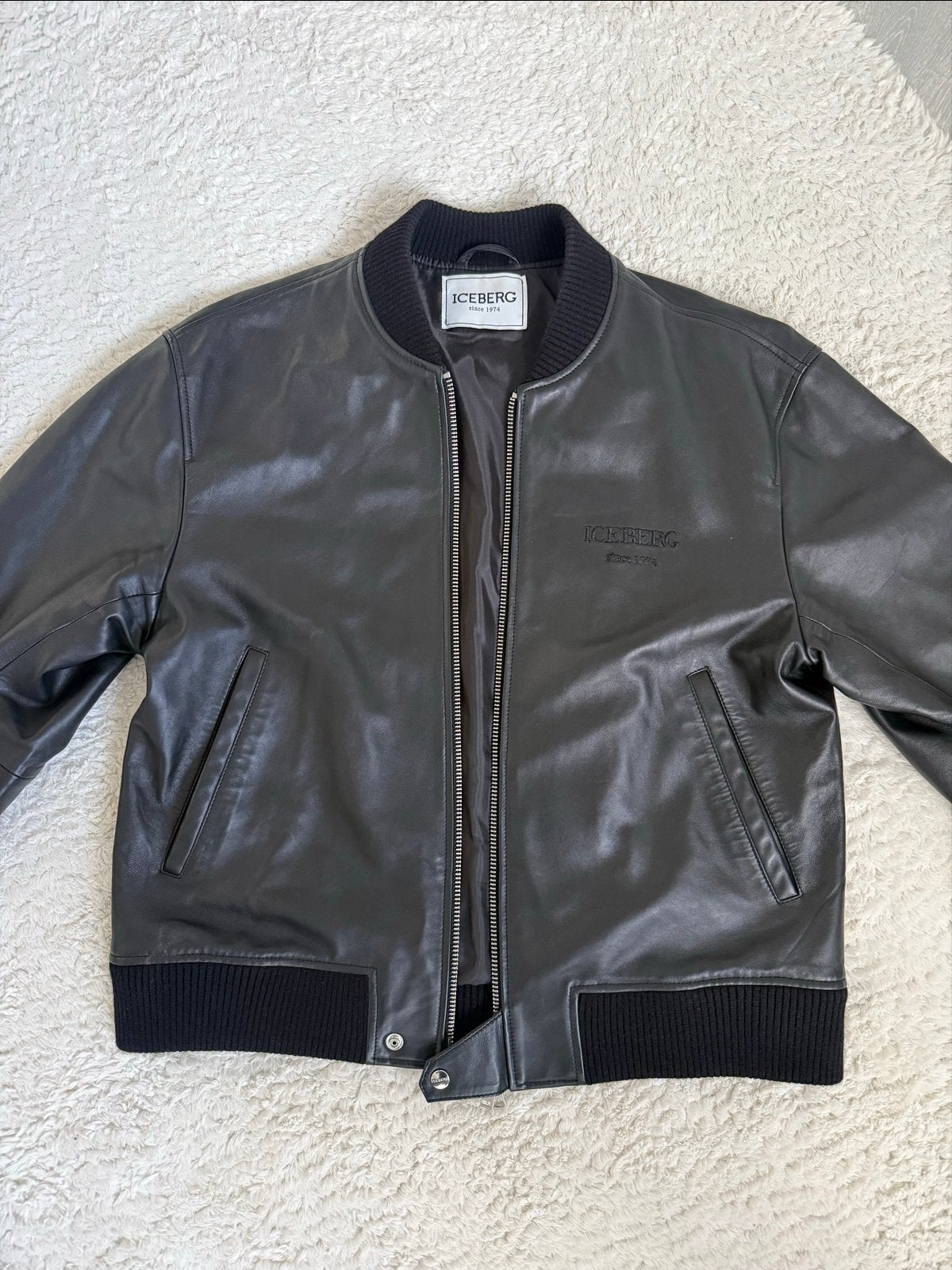Nieuw ICEBERG Leren Jack - Stijlvol en Exclusief, Ophalen of Verzenden, Nieuw, Maat 42/44 (L), Zwart