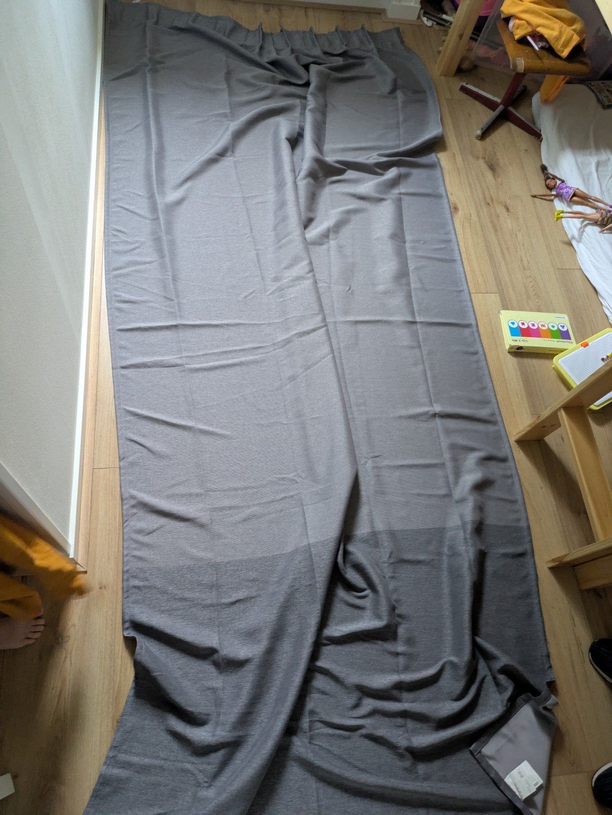 IKEA Marjun Gordijn - Grijs, 145x300 cm verduisterd., Overgordijn, 300 cm, Plooiafwerking, 145 cm