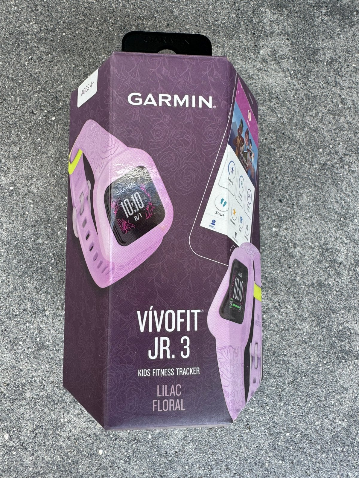 Garmin Vivofit jr. 3 Kids - Lilac Floral, Paars, Ophalen of Verzenden, Zo goed als nieuw, Waterdicht