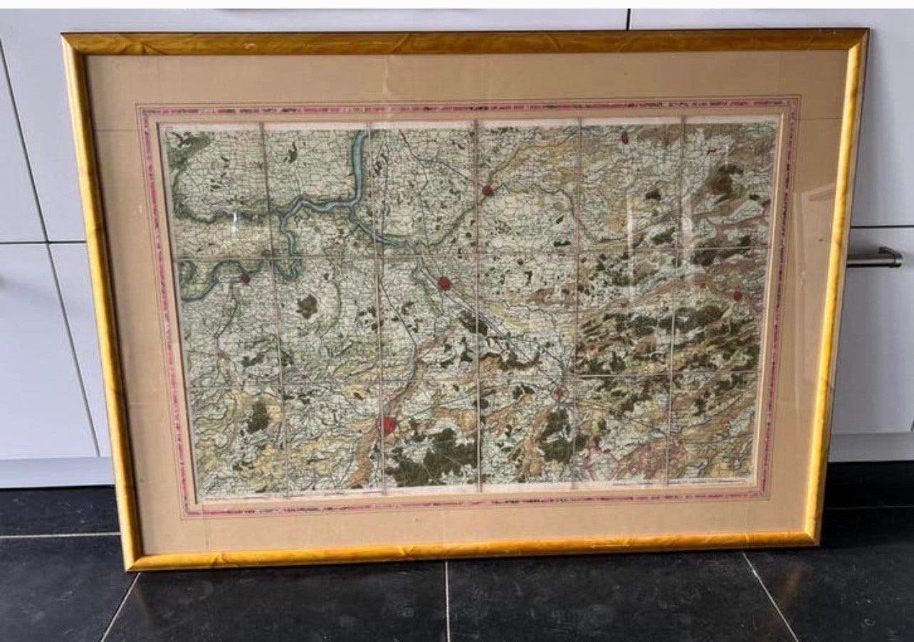 OUDE WANDELKAART IN LIJST, Ophalen