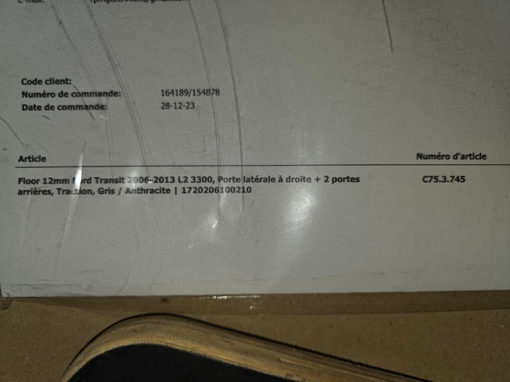 Gloednieuwe laadruimtevloer Ford Transit H2L3 (2006-2013), Ophalen, Voor, Nieuw, Ford