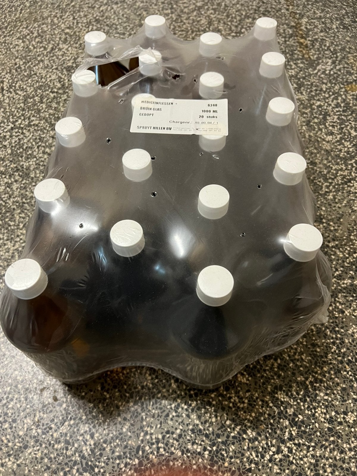 Glazen medicijnflessen 1 liter Nieuw - Bruin glas, 20 stuks, Huis en Inrichting, Keuken | Keukenbenodigdheden, Ophalen of Verzenden