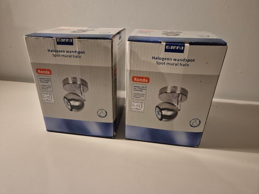 Wandspot halogeen 2 st, Ophalen of Verzenden, Nieuw, Metaal of Aluminium, Halogeen