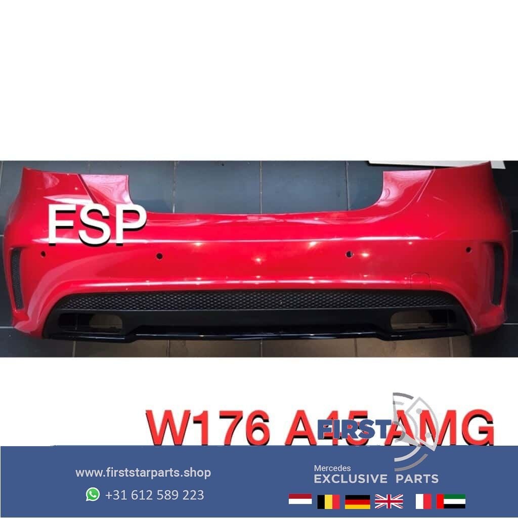 W176 A45 AMG Achterbumper rood Mercedes A Klasse origineel 2, Gebruikt, -, Ophalen of Verzenden, Achter