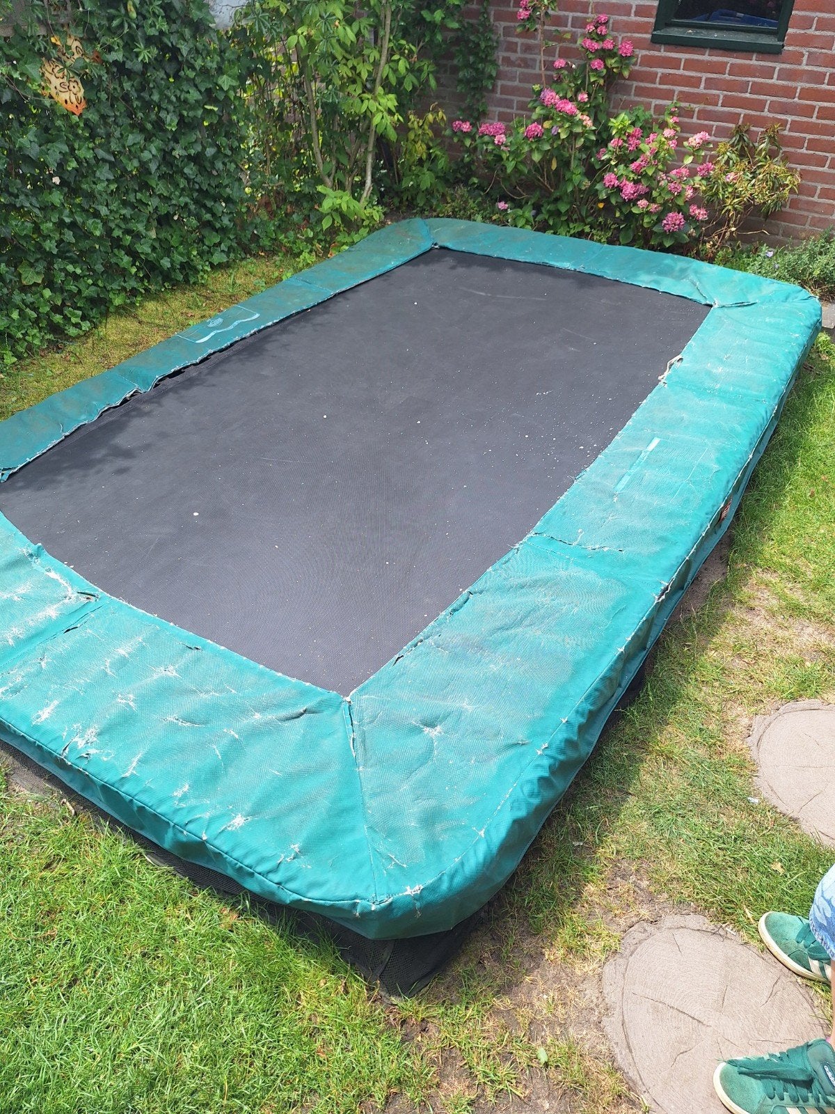 BERG Inground EasyFit Trampoline 330x220 - Groen, Ophalen, Gebruikt