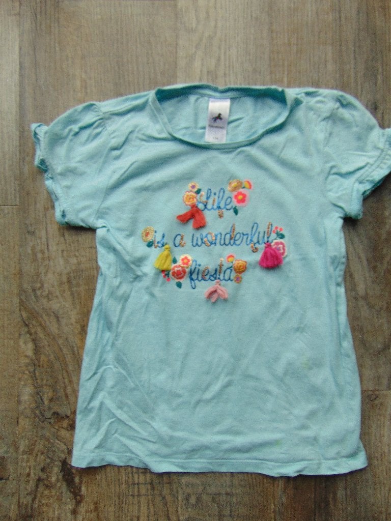 T-shirt licht blauw maat 134 C&A shirt korte mouwen, Gebruikt, C&A, Meisje, Ophalen of Verzenden