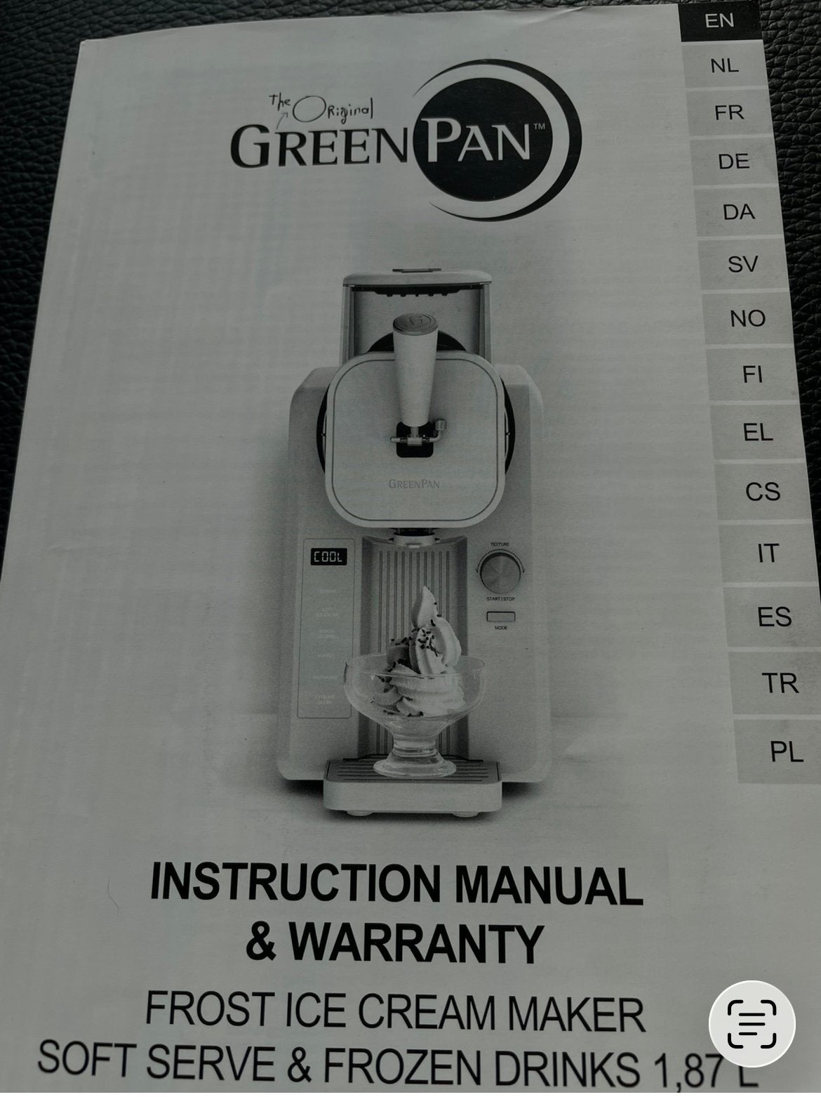 Greenpan softijsmachine zelfvriezend, Witgoed en Apparatuur, Ophalen, Zo goed als nieuw, Zelfvriezend