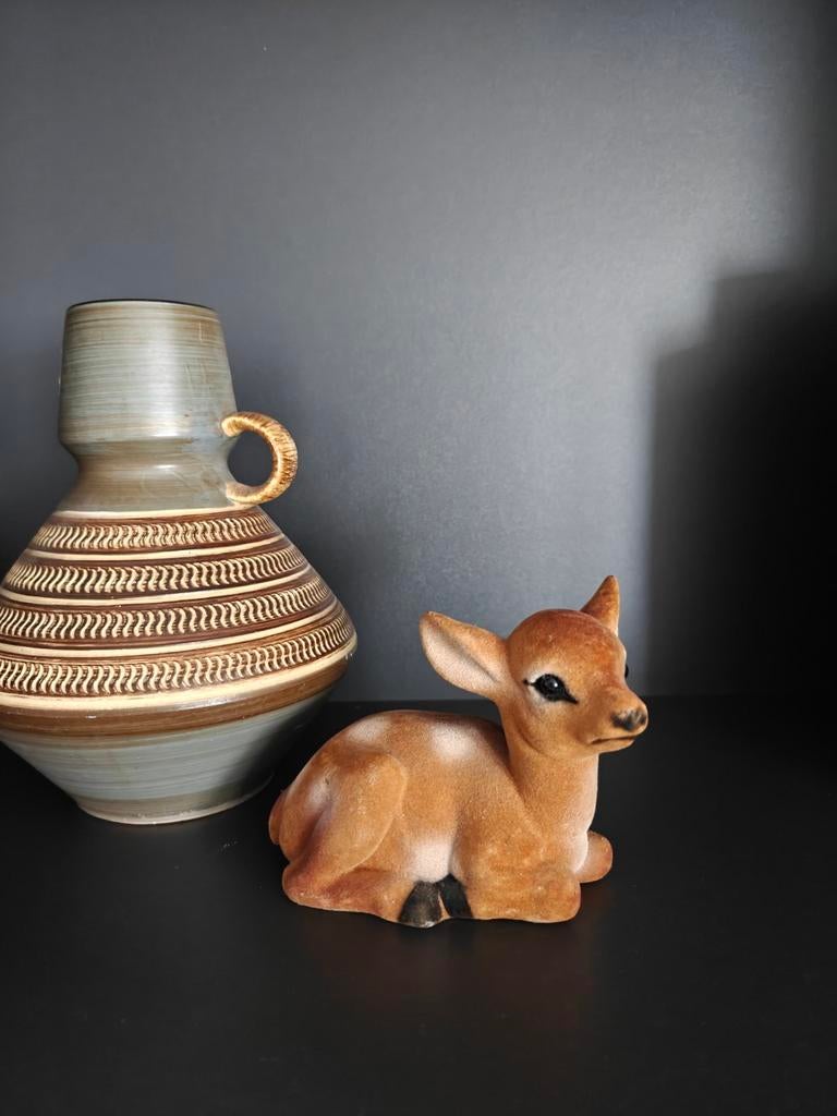 super schattig Flock hertje vintage, Ophalen of Verzenden, Zo goed als nieuw