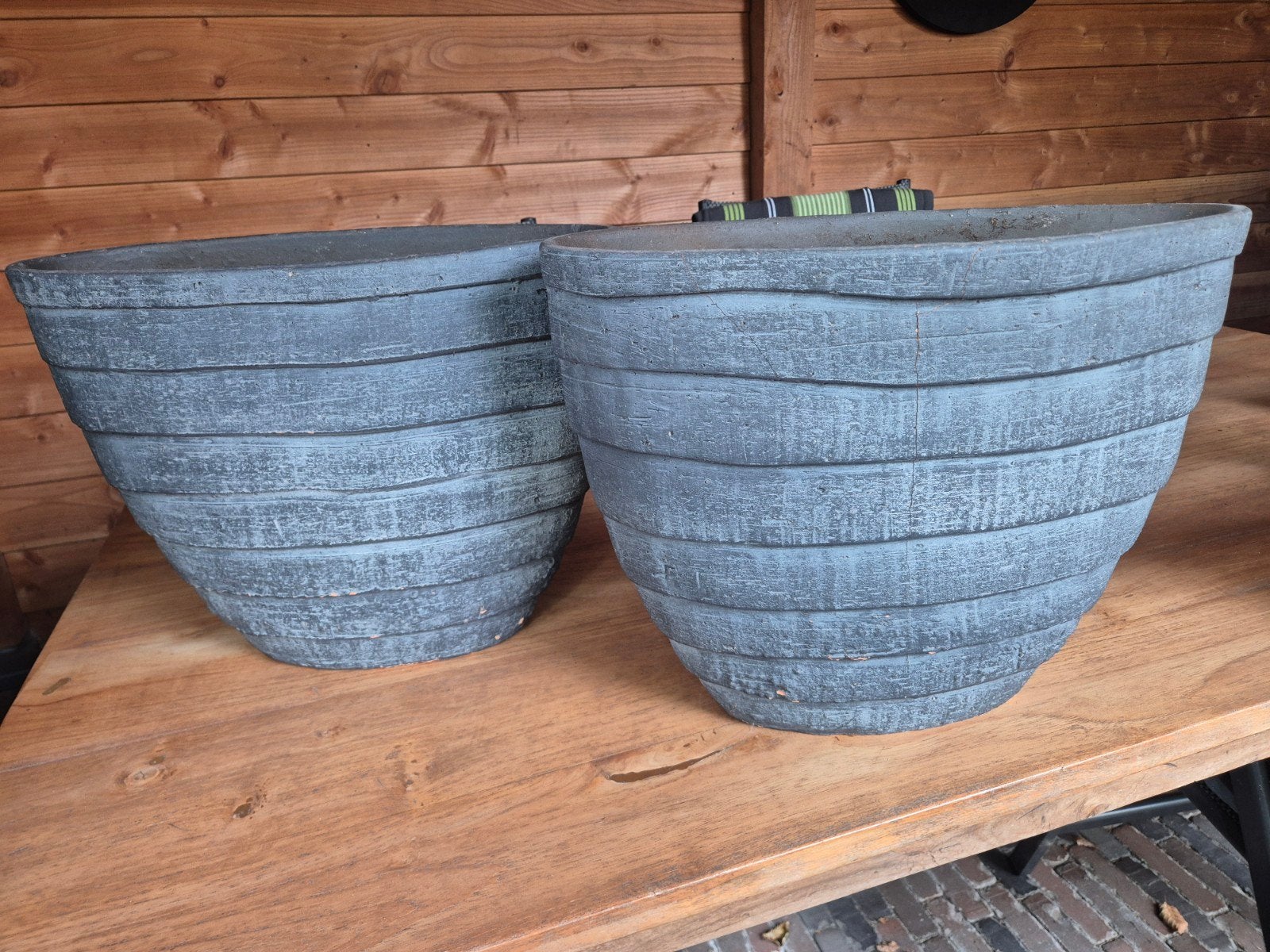 2 grote bloempotten, Huis en Inrichting, Woonaccessoires | Vazen, Ophalen, Gebruikt