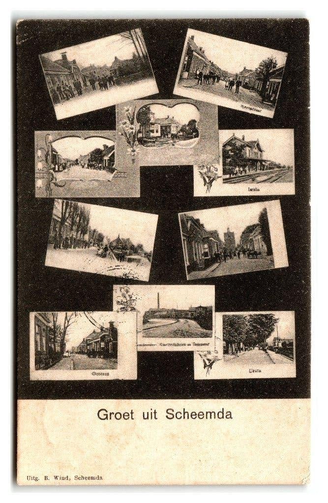 Scheemda, Groet uit Scheemda, Verzenden, Voor 1920, Gelopen, Groningen