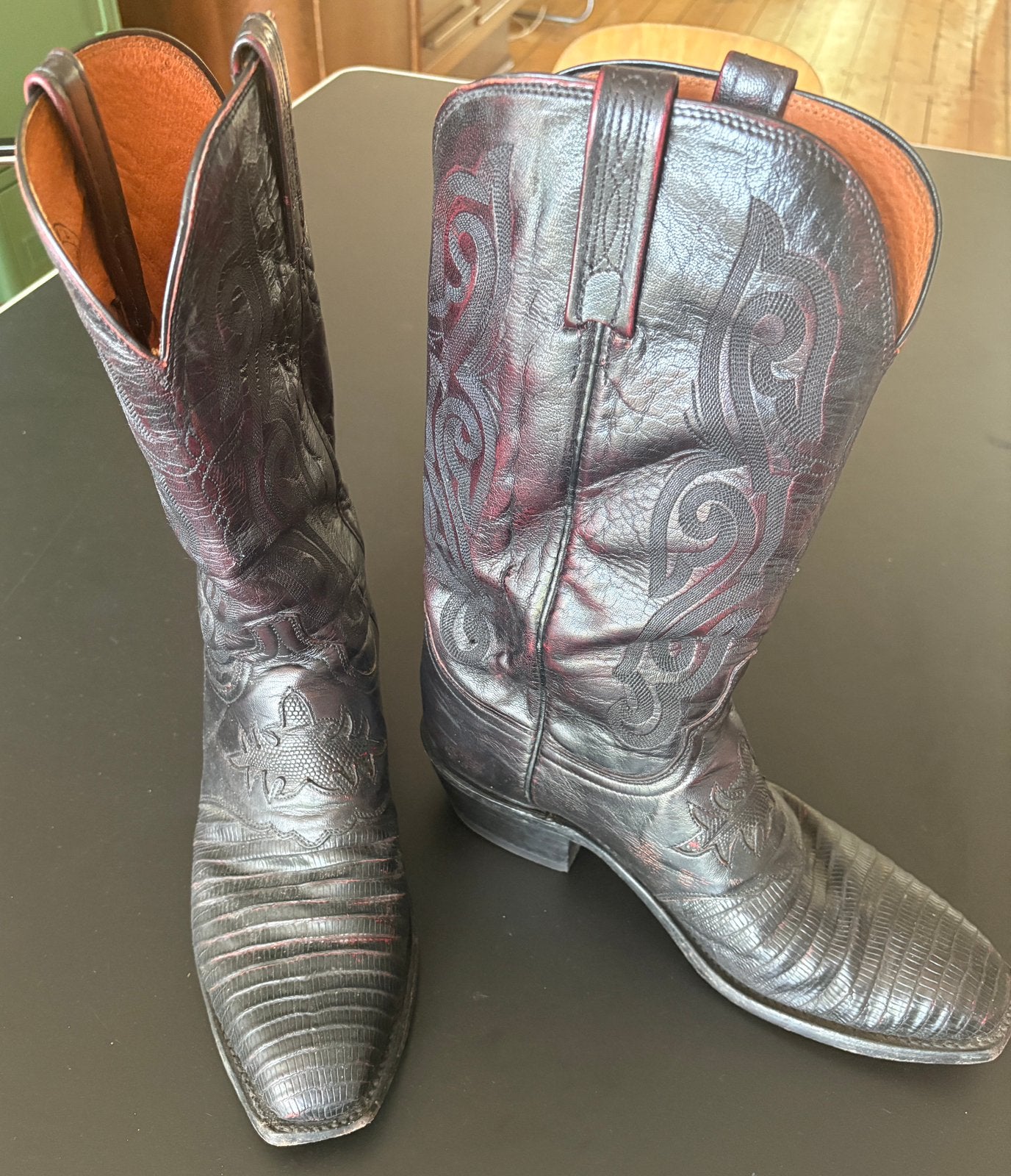 Lucchese 1883 laarzen maat 10D, Ophalen of Verzenden, Zo goed als nieuw, Zwart, Hoge laarzen