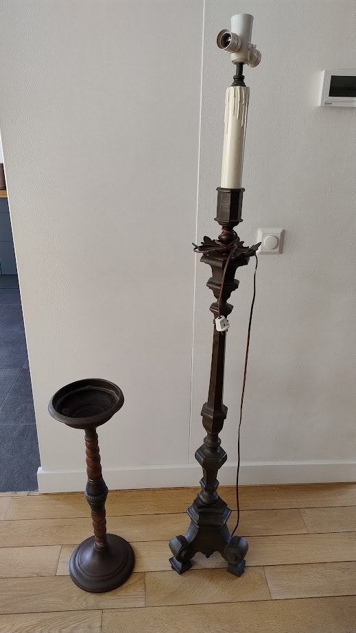brons lampenstandaard, Ophalen, Overige materialen, 100 tot 150 cm