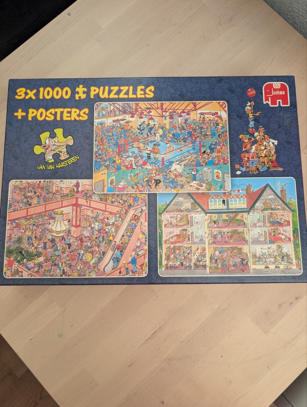jan van Haasteren 3 x 1000 stukjes, Ophalen, 500 t/m 1500 stukjes, Zo goed als nieuw
