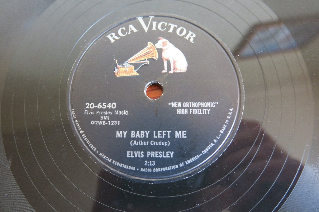 Elvis Presley My baby left me 78rpm 78 toeren wurlitzer 1956, Cd's en Dvd's, Vinyl | Rock, Gebruikt, 10 inch, Ophalen of Verzenden