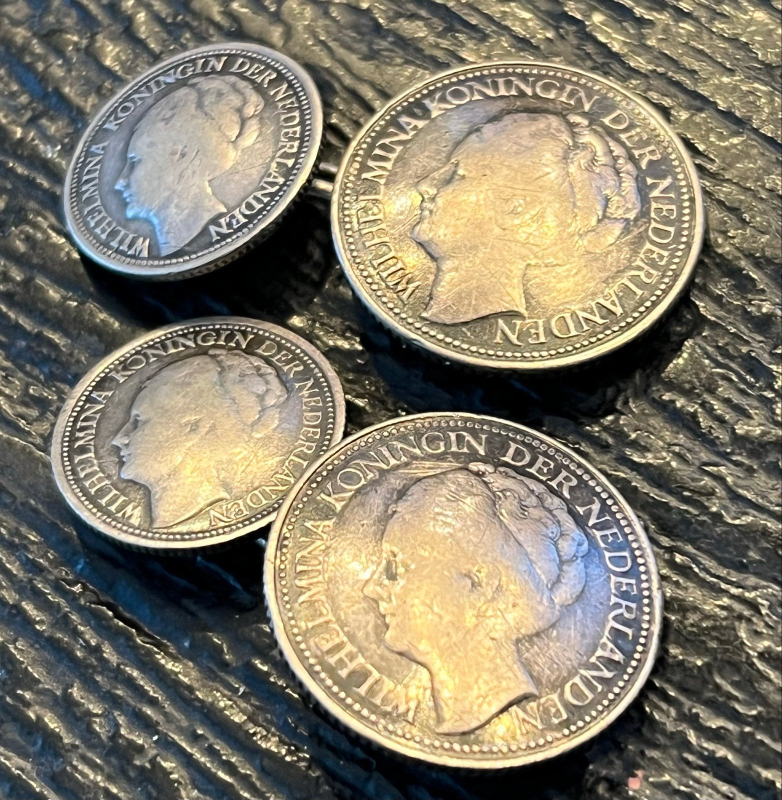Zilveren manchetknopen Wilhelmina - Stil Verzet, Verzenden, Gebruikt, Zilver