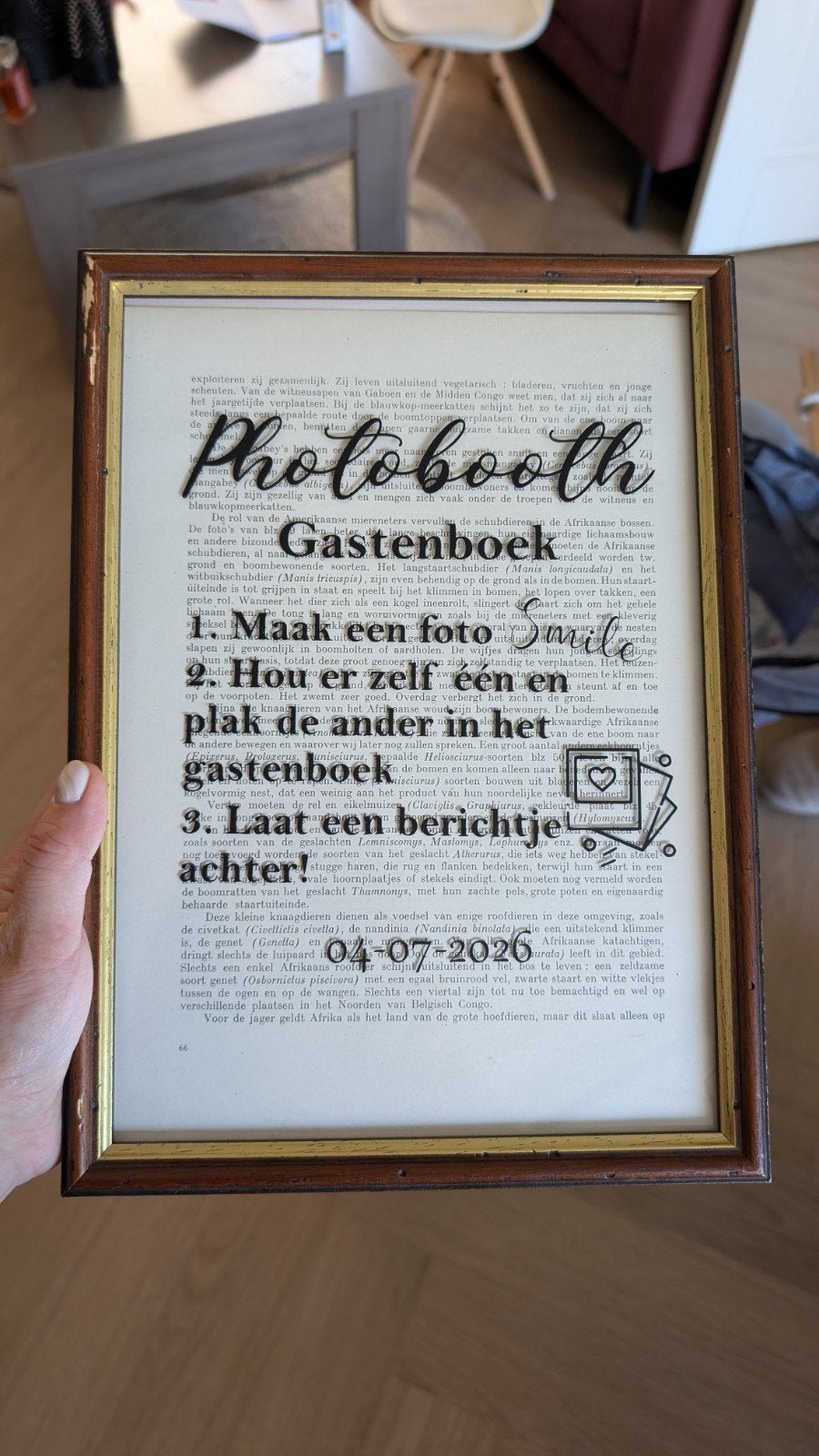 Photobooth Gastenboek Lijst - Uniek & Persoonlijk, Huis en Inrichting, Ophalen, 50 – 75, Gebruikt, Overige typen