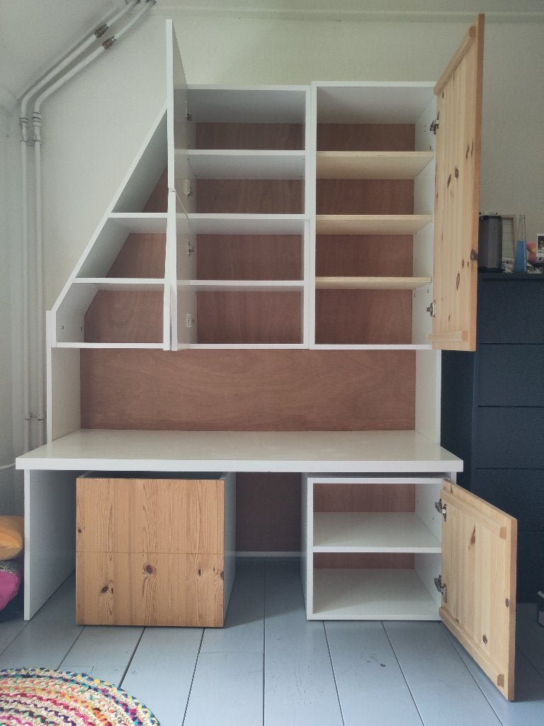 Kinderbureau met kast, Gebruikt, 144 cm, 70 cm, Ophalen