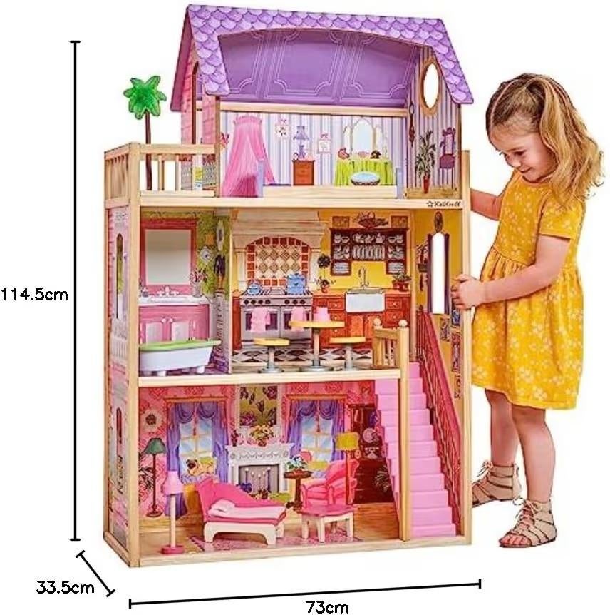 Kidkraft Kayla houten poppenhuis met Meubels en poppen, Ophalen of Verzenden, Poppenhuis